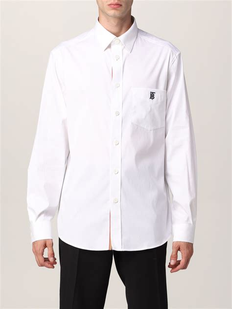 white and red burberry shirt|Burberry white long sleeve shirt.